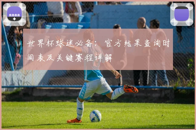 世界杯球迷必备:官方结果查询时间表及关键赛程详解