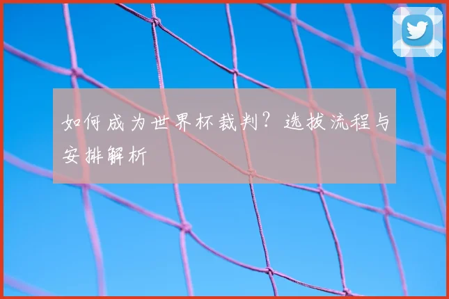 如何成为世界杯裁判？选拔流程与安排解析